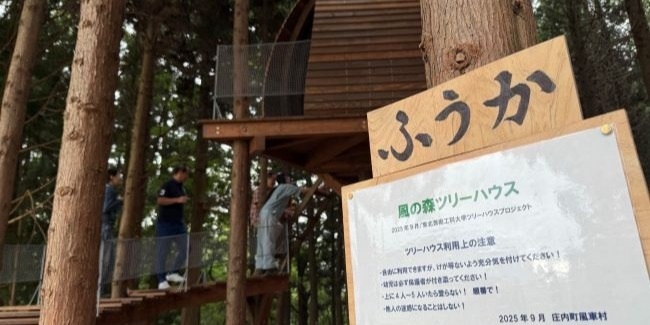 庄内町風車村ツリーハウスお披露目会が実施されました